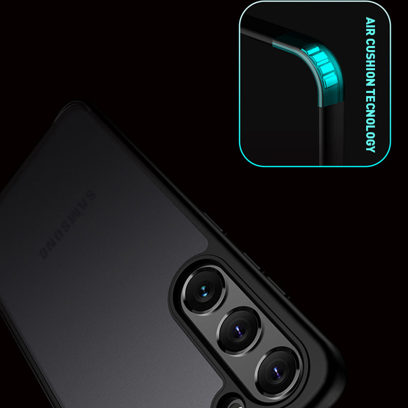 X-LEVEL TPU+PC telefoncover til Samsung Galaxy S23 Anti-drop Airbags mat etui - sort X-LEVEL TPU+PC telefoncover til Samsung Galaxy S23 Anti-drop Airbags mat etui - sort